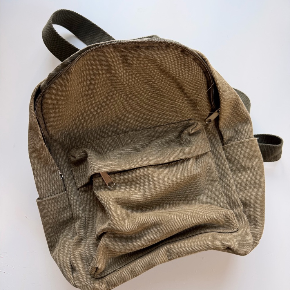 Canvas Utility Backpack - Olive Green